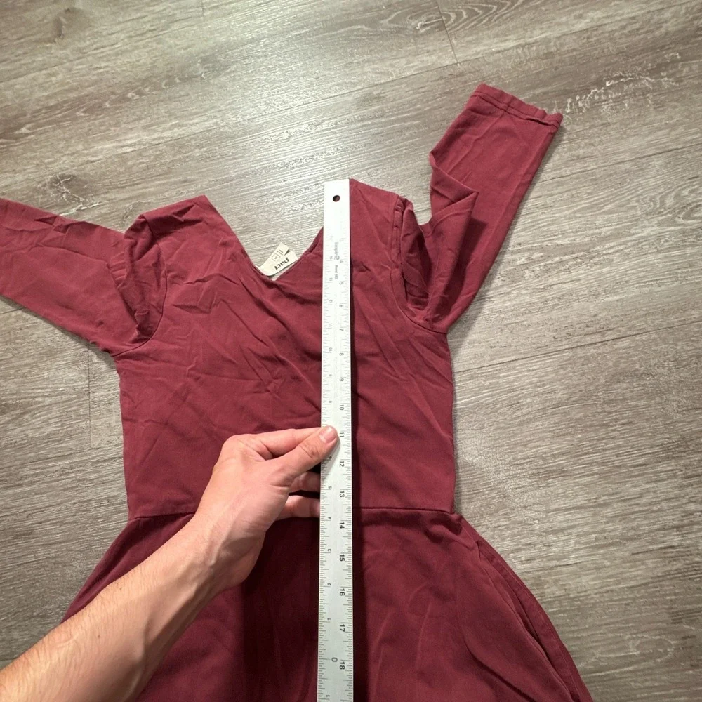 Pact Dress Womens Small Red Fit And Flare Organic Cotton Stretch V Neck Lounge - Picture 7 of 10